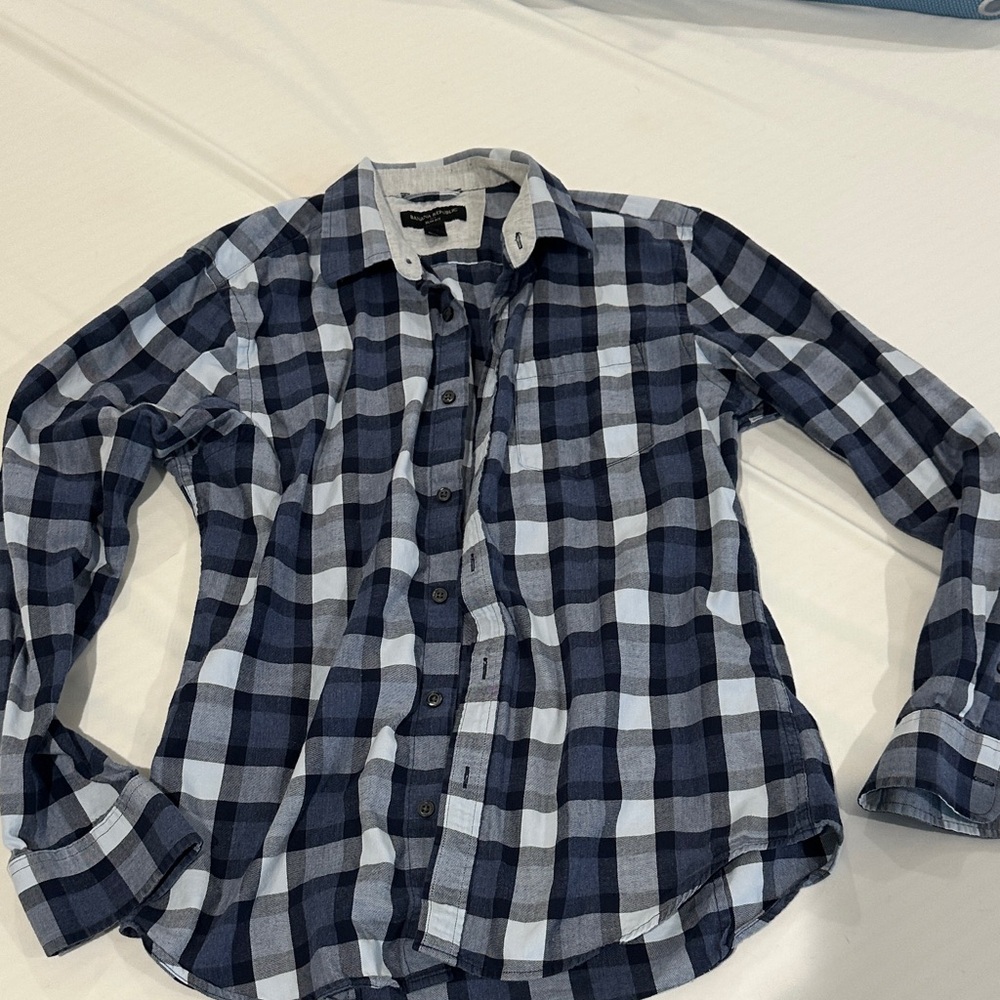 Banana Republic Blue and White Plaid Shirt